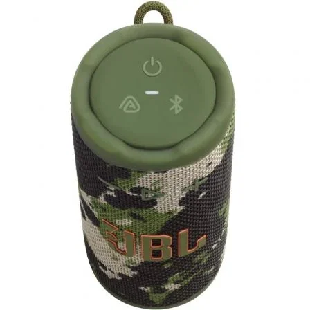 JBL Altavoz Bluetooth Grip - 16W, IP68 Impermeable/Antipolvo, 14h Autonomía, Sonido JBL Pro, Luz Ambiental, Diseño Camuflaje, Compatible con Auracast